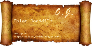 Oblat Jordán névjegykártya